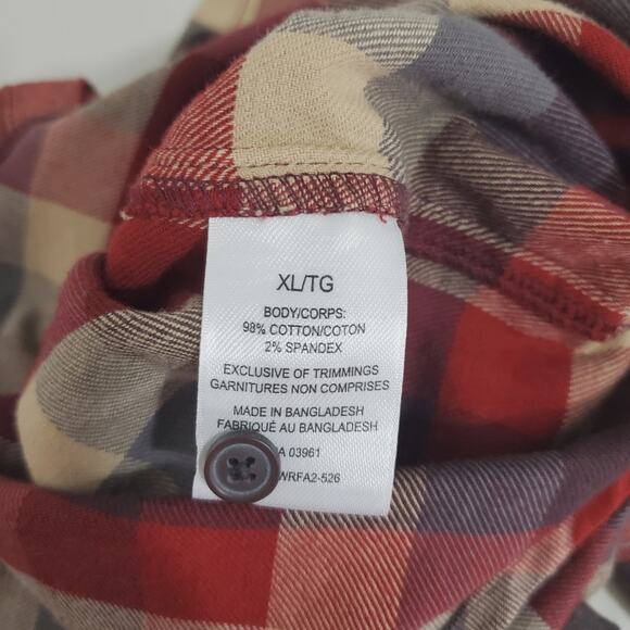 Wind River | Soft Checkered Flannel Button Front Shirt Roll Tab Sleeves - Picture 6 of 7